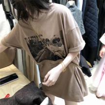 網(wǎng)紅ins超火2020年夏季新款大版中長款短袖t恤女下衣失蹤半袖上衣