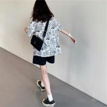 洋氣潮牌減齡炸街時裝時尚襯衫短褲兩件套裝2021-新款女夏季