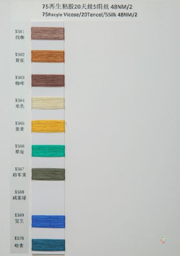 75再生粘膠 20天絲 5絹絲 48NM/2