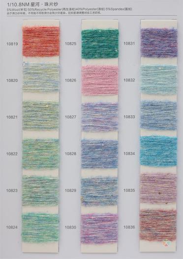 1/10.8NM 5%Wool 50%Recycled Polyester 40%Polyester 5%Spandex