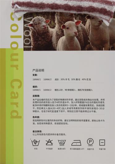 16NM/1 16NM/2 30%羊毛 30%腈綸 40%尼龍