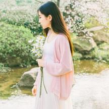 森女風(fēng) 純色針織外套
