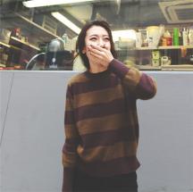 撞色條紋毛衣
