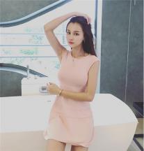 無袖針織連衣裙