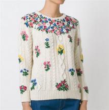 刺繡花朵毛衣