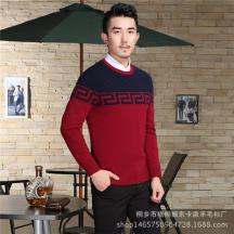 修身圓領(lǐng)休閑印花貂絨套頭青年男裝