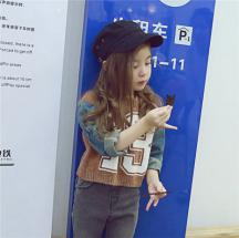 套頭衫兒童數(shù)字百搭毛衣男女童針織衫