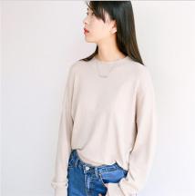 輕復(fù)古半高領(lǐng)長袖針織衫毛衣女套頭基礎(chǔ)款寬松顯瘦百搭打底衫春秋