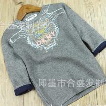 韓版女童精致刺繡工藝圓領毛衣