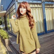 秋冬新款粗針高領女針織毛衣