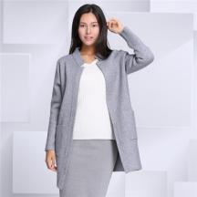 秋冬新款高端女裝學院風中長款毛衣外套