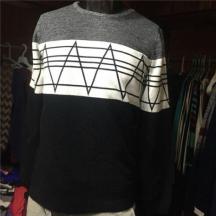 新款男士秋冬撞色長袖圓領(lǐng)毛衣