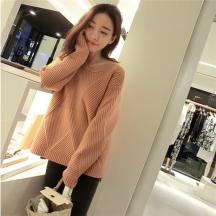 秋冬女式加厚開叉保暖毛衣