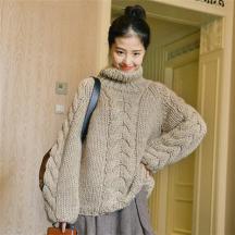 女裝新款厚粗針麻花毛衣