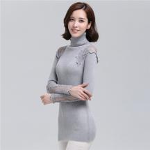 秋冬女式高領(lǐng)打底針織毛衣