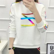 女裝冬季加厚衛(wèi)衣套休閑衛(wèi)衣圓領套裝印花棒球服套裝2件套