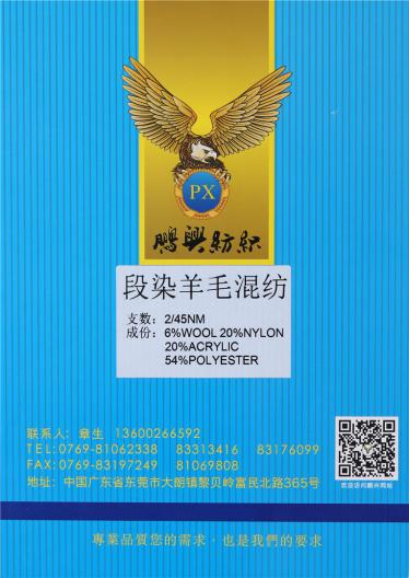 2/45NM段染羊毛混紡